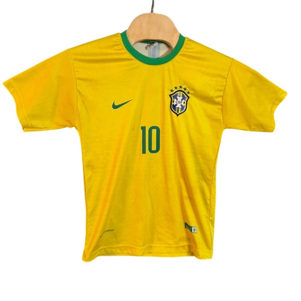 Nike Vaporknit Brazil Neymar Jr 10 Authentic Soccer Jersey Yellow Green Mens S